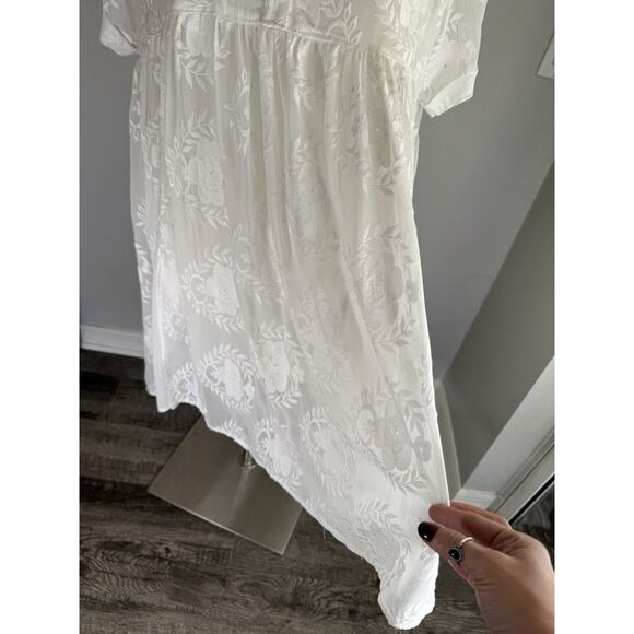 Eri + Ali Ancona XS Lace White Dress Boho Peasant Cottagecore Anthropologie - Picture 4 of 16